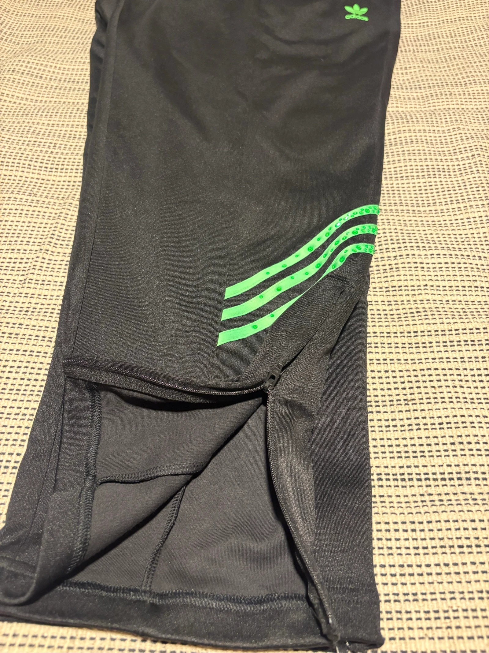 adidas originals x swarovski track pant 2xl black green crystal rhinestone joggers – photo 4